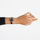 Swarovski Octea Nova Black Dial Black Leather Strap Watch for Women - 5650033 Authentic Buy Shop Now