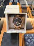 Michael Kors Brecken Chronograph Analog Black Dial Rose Gold Steel Strap Watch For Women - MK8563 Authentic Buy Shop Now