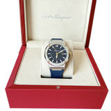 Salvatore Ferragamo F-80 Blue Dial Blue Rubber Strap Watch For Men - SFHY01122 Authentic Buy Shop Now