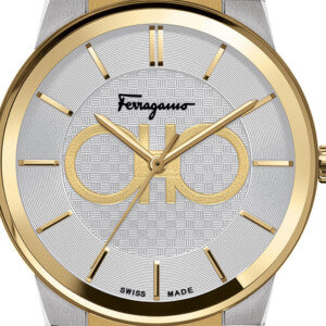 Salvatore Ferragamo Sapphire Silver Dial Two Tone Steel Strap Watch for Men - SFHP00520 Authentic Buy Shop Now
