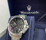 Maserati Successo Chronograph Black Dial Silver Steel Strap Watch For Men - R8873621001 Authentic Buy Shop Now
