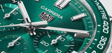 Tag Heuer Carrera Chronograph 44mm Green Dial Silver Steel Strap Watch for Men - CBN2A1N.BA0643 Authentic Buy Shop Now