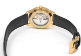 Gucci Eryx Automatic Chevron Gold Dial Black Leather Strap Watch For Men - YA126340 Authentic Buy Shop Now