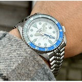Seiko 5 Sports SKX GMT Automatic Sky Blue Dial Silver Steel Strap Watch For Men - SSK033K1 Authentic Buy Shop Now