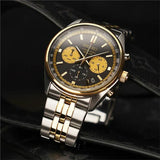 Seiko Sport Chronograph Black Dial Two Tone Steel Strap Watch for Men - SSB430P1 Authentic Buy Shop Now