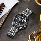Seiko 5 Sports Automatic GMT Black Dial Silver Steel Strap Watch For Men - SSK001K1 Authentic Buy Shop Now