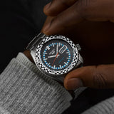 Seiko 5 Sports Checker Flag Special Edition Black Dial Silver Steel Strap Watch For Men - SRPK67K1 Authentic Buy Shop Now