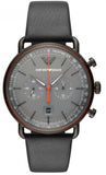 Emporio Armani Aviator Grey Dial Grey Leather Strap Watch For Men - AR11168 Authentic Buy Shop Now