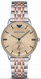 Emporio Armani Classic Beige Dial Two Tone Steel Strap Watch for Men - AR2070 Authentic Buy Shop Now
