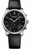 Hugo Boss Time One Chronograph Black Dial Black Leather Strap Watch for Men - 1513430 Authentic Buy Shop Now
