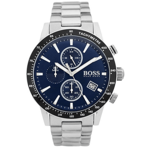 Hugo Boss Rafale Quartz Blue Dial Silver Steel Strap Watch for Men - 1513510 Authentic Buy Shop Now