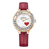 Swarovski Lovely Crystals Analog White Dial Red Leather Strap Watch for Women - 5297584 Authentic Buy Shop Now