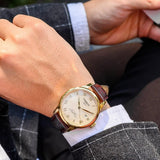 Tissot Le Locle Automatic Gold Dial Brown Leather Strap Watch For Men - T41.5.413.73 Authentic Buy Shop Now