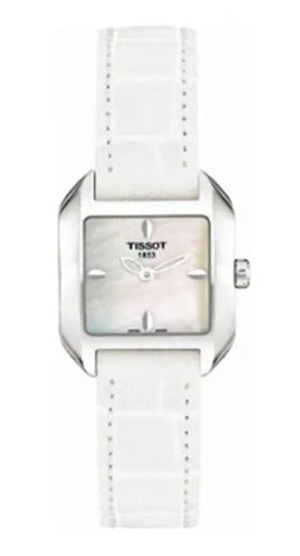 Tissot T Lady Mother of Pearl Dial White Leather Strap Watch for Women - T02.1.225.71 Authentic Buy Shop Now