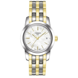 Tissot T Classic Dream Mother of Pearl Dial Two Tone Steel Strap Watch For Women - T033.210.22.111.00 Authentic Buy Shop Now