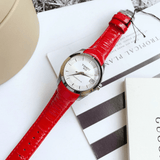 Tissot Couturier Lady Silver Dial Red Leather Strap Watch for Women - T035.210.16.031.01 Authentic Buy Shop Now