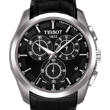 Tissot T Classic Couturier Chronograph Black Dial Black Leather Strap Watch For Men - T035.617.16.051.00 Authentic Buy Shop Now