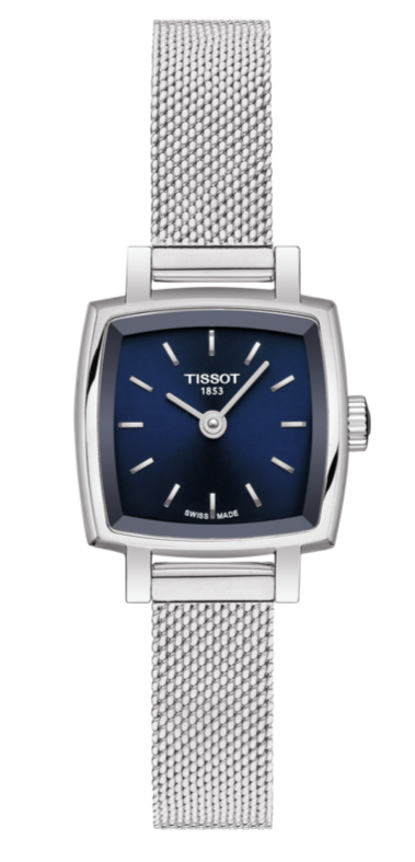 Tissot Lovely Square Blue Dial Silver Mesh Bracelet Watch For Women - T058.109.11.041.00 Authentic Buy Shop Now
