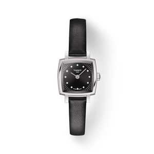 Tissot Lovely Square Quartz Diamonds Black Dial Black Leather Strap Watch For Women - T058.109.16.056.00 Authentic Buy Shop Now