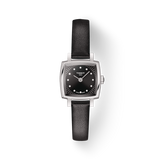 Tissot Lovely Square Quartz Diamonds Black Dial Black Leather Strap Watch For Women - T058.109.16.056.00 Authentic Buy Shop Now