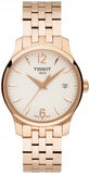 Tissot T Classic Tradition Lady White Dial Rose Gold Steel Strap Watch for Women - T063.210.33.037.00 Authentic Buy Shop Now