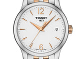 Tissot T Classic Tradition Lady White Dial Two Tone Steel Strap Watch For Women - T063.210.22.037.01 Authentic Buy Shop Now