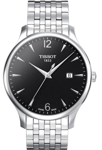 Tissot T Classic Tradition Black Dial Silver Steel Strap Watch For Men - T063.610.11.057.00 Authentic Buy Shop Now