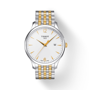 Tissot T Classic Tradition White Dial Two Tone Mesh Bracelet Watch For Men - T063.610.22.037.00 Authentic Buy Shop Now