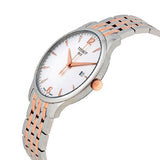 Tissot T Classic Tradition White Dial Two Tone Mesh Bracelet Watch For Men - T063.610.22.037.01 Authentic Buy Shop Now