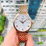 Tissot T Classic Tradition White Dial Rose Gold Steel Strap Watch For Women - T063.610.33.038.00 Authentic Buy Shop Now