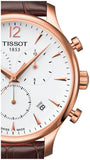 Tissot T Classic Tradition Chronograph White Dial Brown Leather Strap Watch For Men - T063.617.36.037.00 Authentic Buy Shop Now