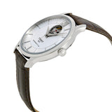 Tissot T Classic Tradition Powermatic 80 Open Heart Silver Dial Brown Leather Strap Watch for Men - T063.907.16.038.00 Authentic Buy Shop Now