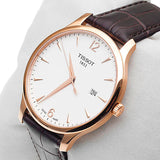 Tissot T Classic Tradition White Dial Brown Leather Strap Watch For Men - T063.610.36.037.00 Authentic Buy Shop Now