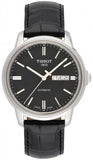 Tissot Automatics III Day Date Black Dial Black Leather Strap Watch For Men - T065.430.16.051.00 Authentic Buy Shop Now