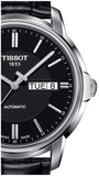 Tissot Automatics III Day Date Black Dial Black Leather Strap Watch For Men - T065.430.16.051.00 Authentic Buy Shop Now