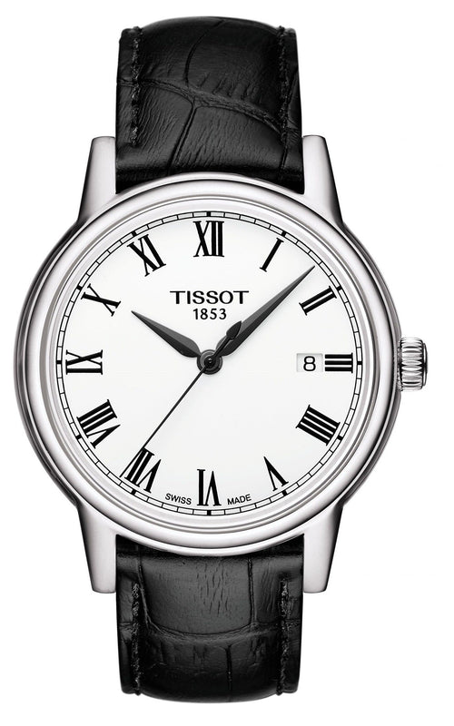 Tissot T Classic Carson White Dial Black Leather Strap Watch for Men - T085.410.16.013.00 Authentic Buy Shop Now