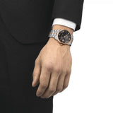 Tissot T Classic Luxury Powermatic 80 Black Dial Silver Steel Strap Watch For Men - T086.407.22.067.00 Authentic Buy Shop Now