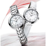 Tissot T Lady Flamingo Mother of Pearl White Dial Silver Steel Strap Watch For Women - T094.210.11.111.00 Authentic Buy Shop Now