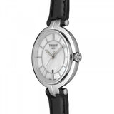 Tissot T Lady Flamingo Mother of Pearl White Dial Black Leather Strap Watch for Women - T094.210.16.111.00 Authentic Buy Shop Now
