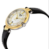 Tissot Flamingo Mother of Pearl White Dial Black Leather Strap Watch For Women - T094.210.26.111.00 Authentic Buy Shop Now