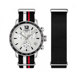 Tissot Quickster Chronograph NBA Toronto Raptors White Dial Two Tone NATO Strap Watch for Men - T095.417.17.037.16 Authentic Buy Shop Now