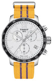 Tissot Quickster Chronograph NBA LA Lakers White Dial Yellow NATO Strap Watch for Men - T095.417.17.037.05 Authentic Buy Shop Now