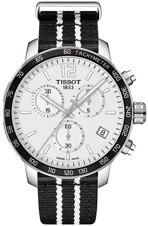 Tissot Quickster Chronograph NBA San Antonio Spurs Edition White Dial Two Tone NATO Strap Watch for Men - T095.417.17.037.07 Authentic Buy Shop Now