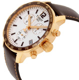 Tissot Quickster Chronograph White Dial Brown Leather Strap Watch For Men - T095.417.36.037.02 Authentic Buy Shop Now
