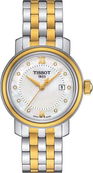 Tissot T Classic Bridgeport Automatic Mother of Pearl Dial Two Tone Steel Strap Watch for Women - T097.410.22.116.00 Authentic Buy Shop Now