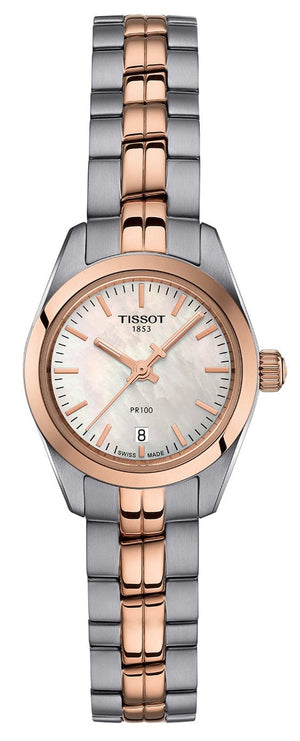 Tissot T Classic PR100 Mother of Pearl Dial Two Tone Steel Strap Watch for Women - T101.010.22.111.01 Authentic Buy Shop Now