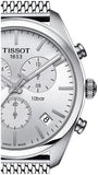 Tissot PR 100 Chronograph White Dial Silver Mesh Bracelet Watch For Men - T101.417.11.031.02 Authentic Buy Shop Now