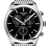 Tissot PR 100 Chronograph Black Dial Silver Mesh Bracelet Watch For Men - T101.417.11.051.01 Authentic Buy Shop Now