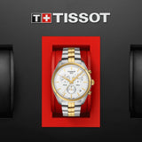 Tissot T Sport PR 100 Chronograph White Dial Two Tone Steel Strap Watch For Men - T101.417.22.031.00 Authentic Buy Shop Now
