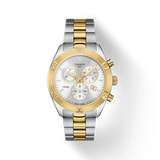 Tissot PR 100 Sport Chic Chronograph Silver Dial Two Tone Steel Strap Watch For Women - T101.917.22.031.00 Authentic Buy Shop Now